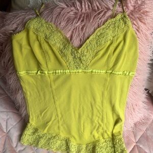 Y2k Arden b Lace-Trim Yellow Cami Top
